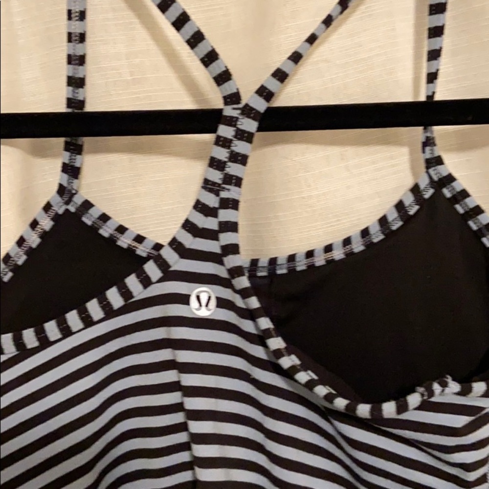 Women’s Lululemon Workout Tank Black/Blue Stripe